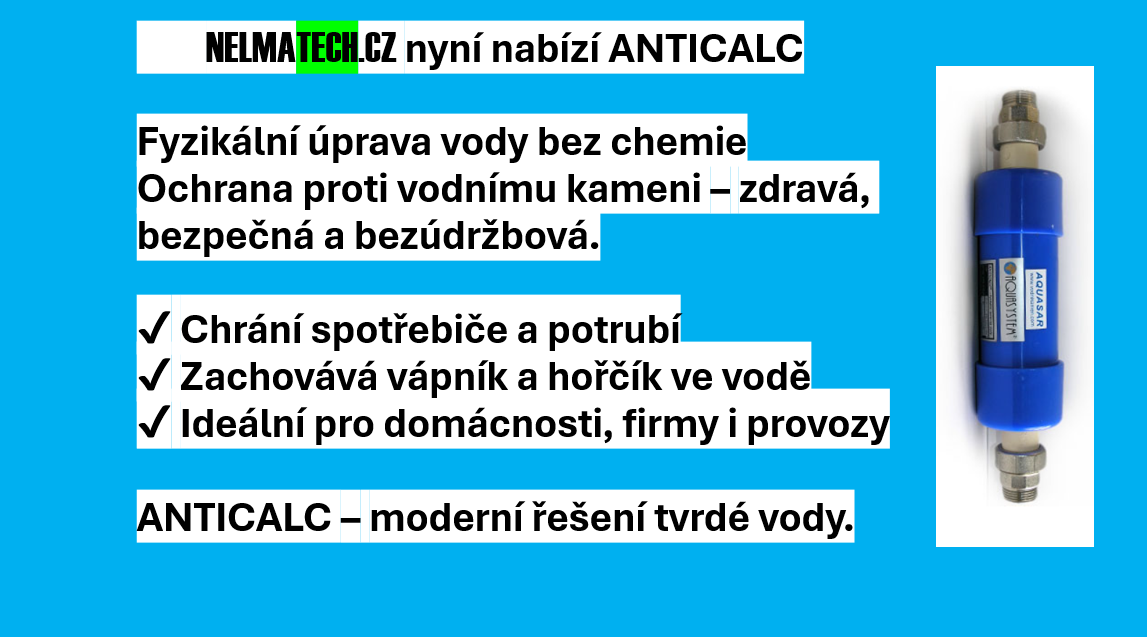 ANTICALC, TVRDÁ VODA,BEZ CHEMIE